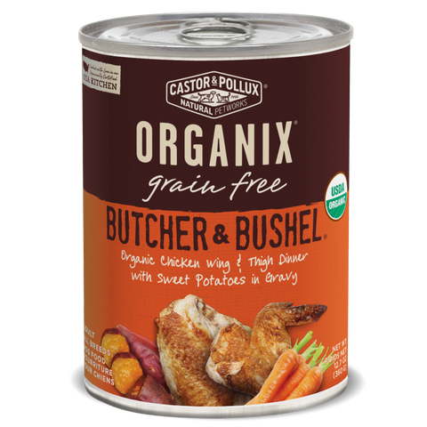 Castor and Pollux Organix Butcher and Bushel Organic Chicken Wing and Thigh Dinner Canned Dog Food