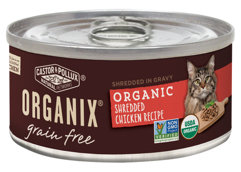 Castor and Pollux Organix Grain Free Organic Shredded Chicken Canned Cat Food