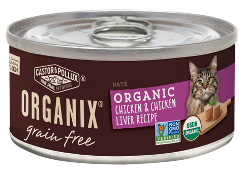 Castor and Pollux Organix Grain Free Organic Chicken and Chicken Liver Recipie Canned Cat Food
