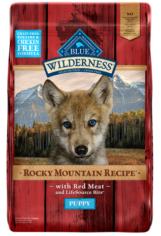 Blue Buffalo Wilderness Rocky Mountain Grain Free Natural Red Meat High Protein Recipe Puppy Dry Dog Food