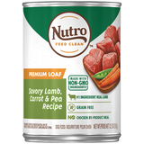 Nutro Premium Loaf Grain Free Savory Lamb, Carrot & Pea Adult Canned Dog Food