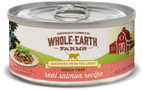 Whole Earth Farms Grain Free Salmon Morsels in Gravy Recipe Canned Cat Food