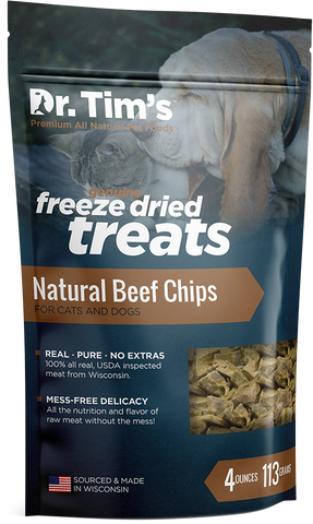 Dr. Tim's Freeze Dried Natural Beef Chips Dog and Cat Treats