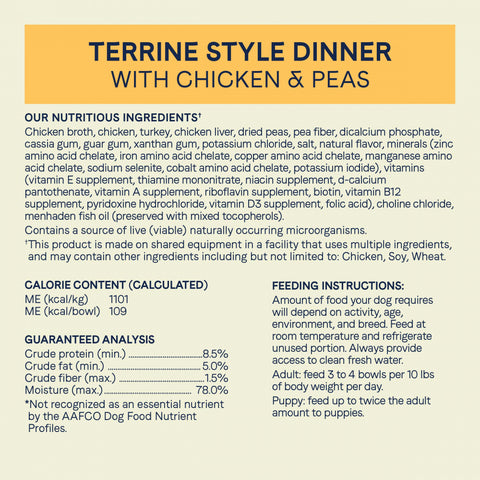 Canidae Grain Free PURE Petite Small Breed Terrine Style Dinner Pate with Chicken and Peas Wet Dog Food