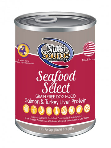 NutriSource Grain Free Seafood Select Formula Canned Dog Food