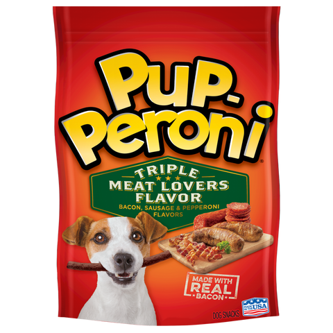 Pup-Peroni Triple Meat Lovers Bacon, Sausage, and Pepperoni Flavored Dog Treats