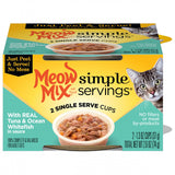 Meow Mix Simple Servings Adult Tuna and Ocean Whitefish Recipe Cat Food Tray