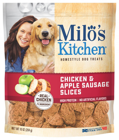 Milo's Kitchen Chicken and Apple Sausage Slices Dog Treats